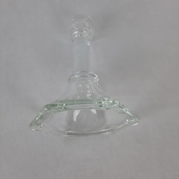 Vintage Crystal Clear Glass Taper Candlestick Candle Holder - Picture 3 of 7